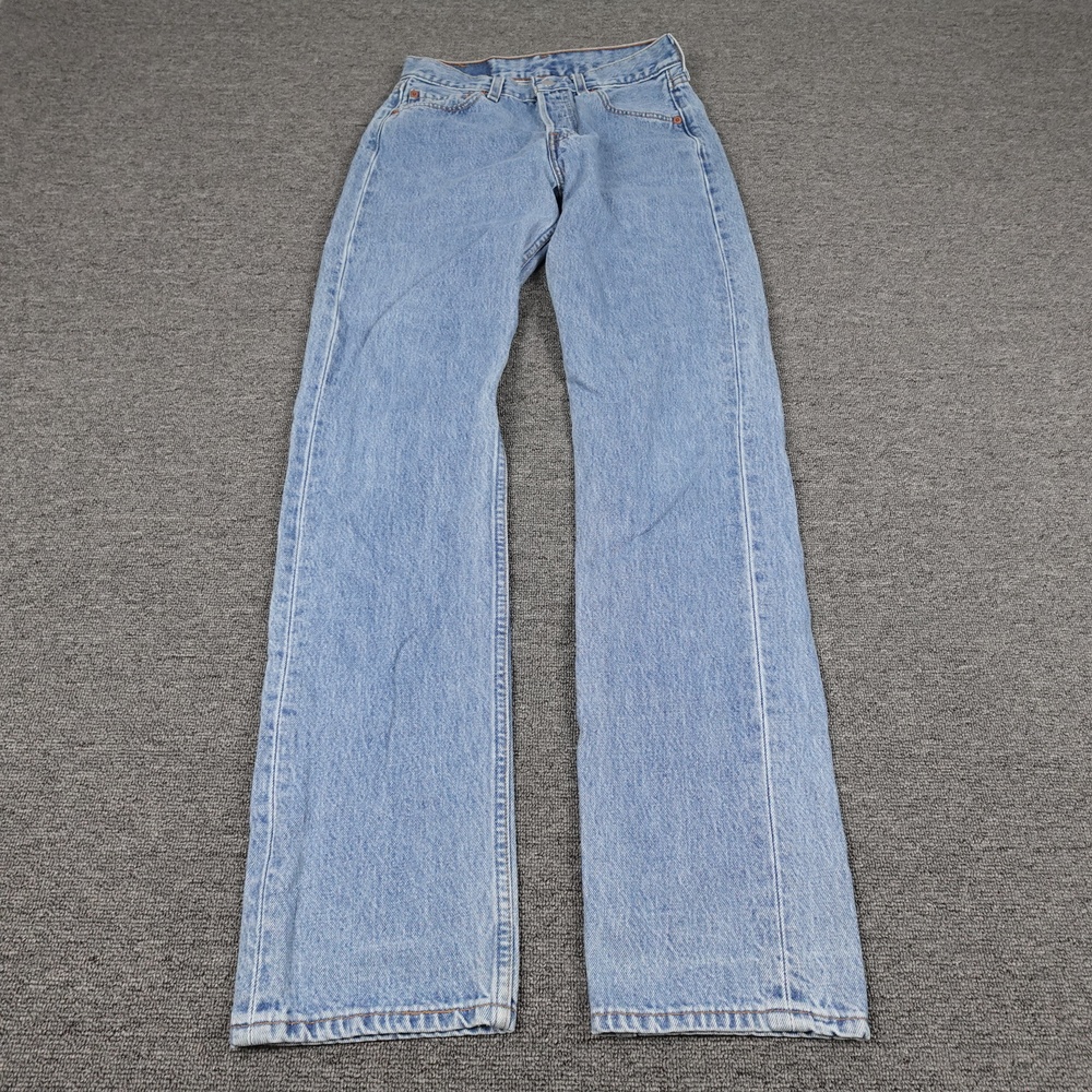 Vintage Levi's 501 Jeans Mens 28x34 Blue Light Wash Straight Denim Pants USA 90s